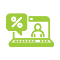 An icon that shows a person shopping.